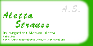 aletta strauss business card